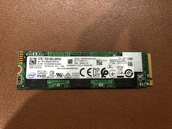 超新 (100%健康度)Intel 660p 512G M.2 2280 PCIe Gen3x4 固態硬碟SSD 固態硬碟 威剛 三星可