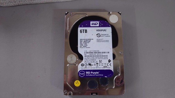 2手 WD 紫標 WD60PURZ 監控碟 6T 6TB/5700轉/64MB/ 3.5吋 硬碟 HDD