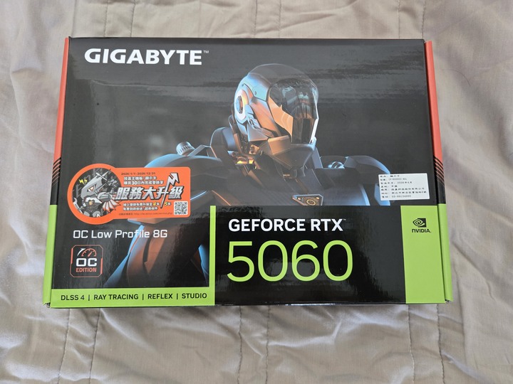 技嘉 RTX 5060 OC Low Profile 8G 半高顯示卡 全新未拆
