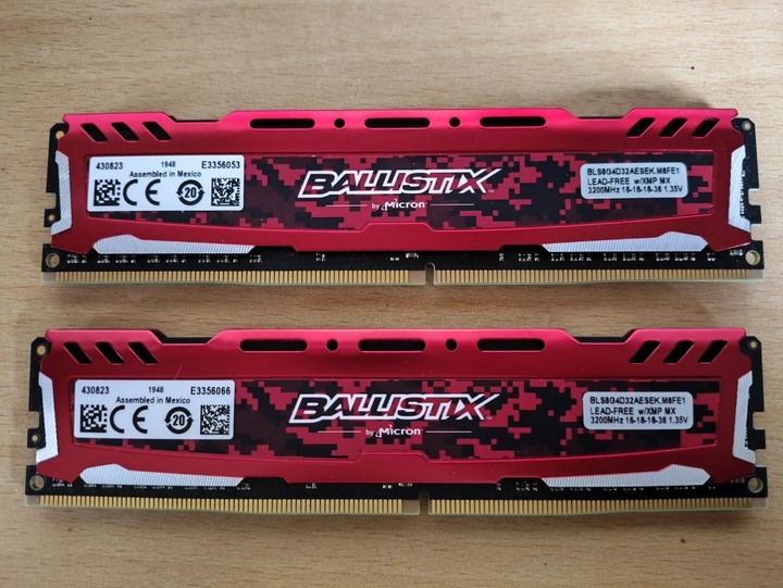 [出售]美光Micron Ballistix DDR4 3200 8G兩隻雙通道