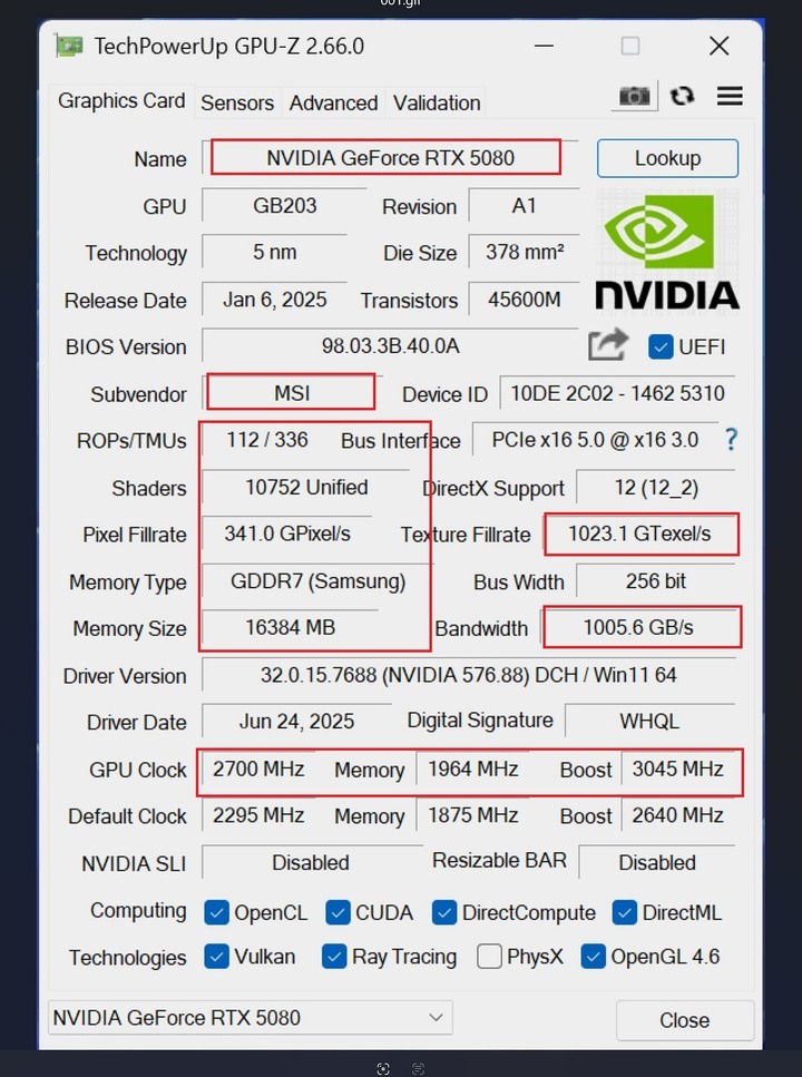 5年保固 台灣公司貨 MSI RTX 5080 16G VENTUS 3X OC
