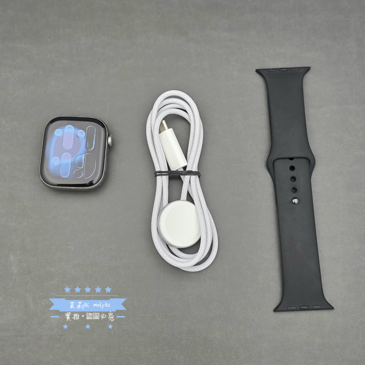 【高雄現貨】電池100% Apple Watch S11 GPS 46mm 太空灰鋁金屬 黑色運動錶帶