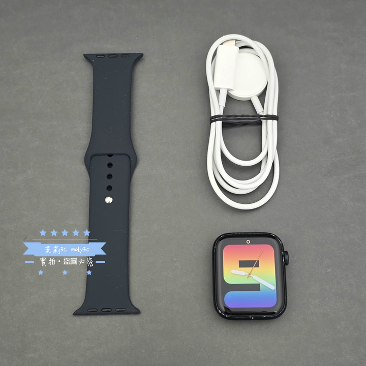 【高雄現貨】電池100% Apple Watch SE2 44mm GPS 午夜色鋁金屬錶殼 運動錶帶