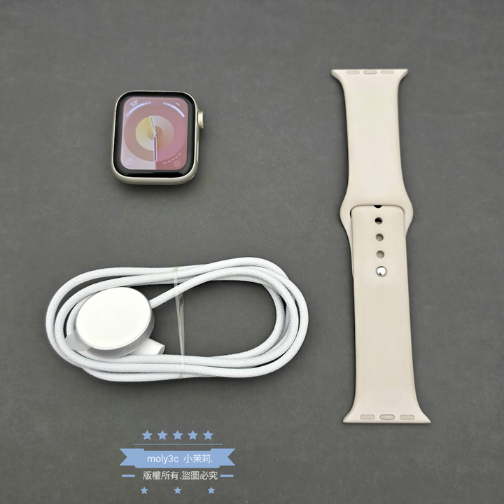 【高雄現貨】電池100% Apple Watch SE2 44mm GPS 星光色鋁金屬錶殼 運動錶帶