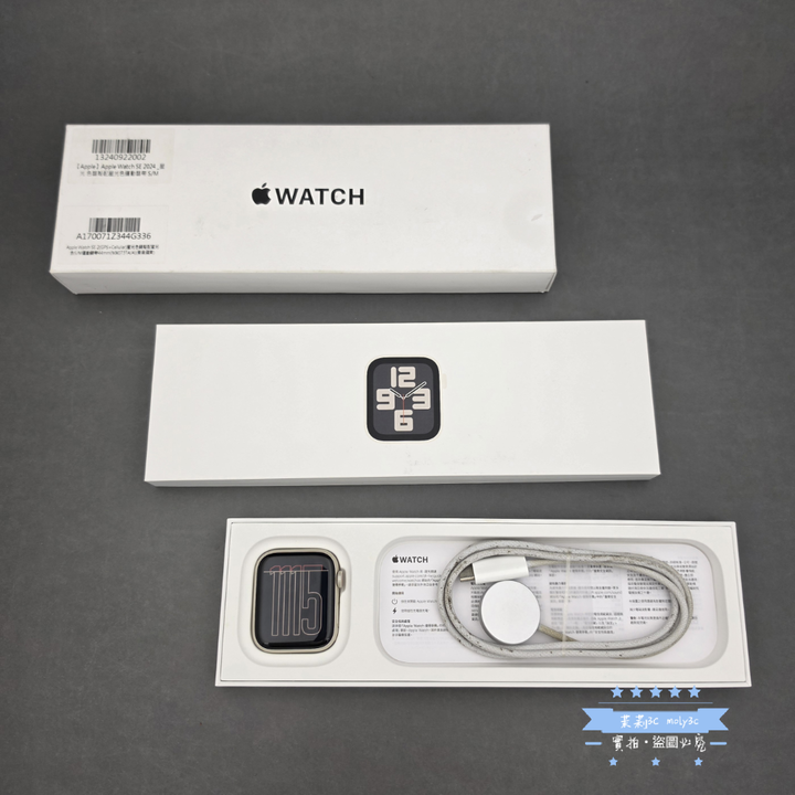 【高雄現貨】電池100% Apple Watch SE2 (GPS+行動網路) 44mm 星光色鋁金屬