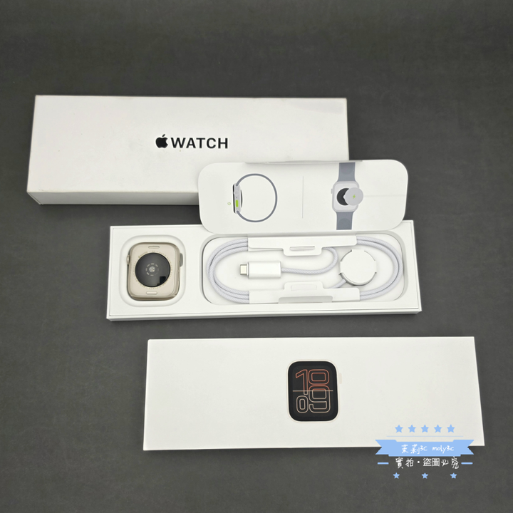 【高雄現貨】電池100% Apple Watch SE3 44mm GPS 星光色鋁金屬錶殼 運動錶帶