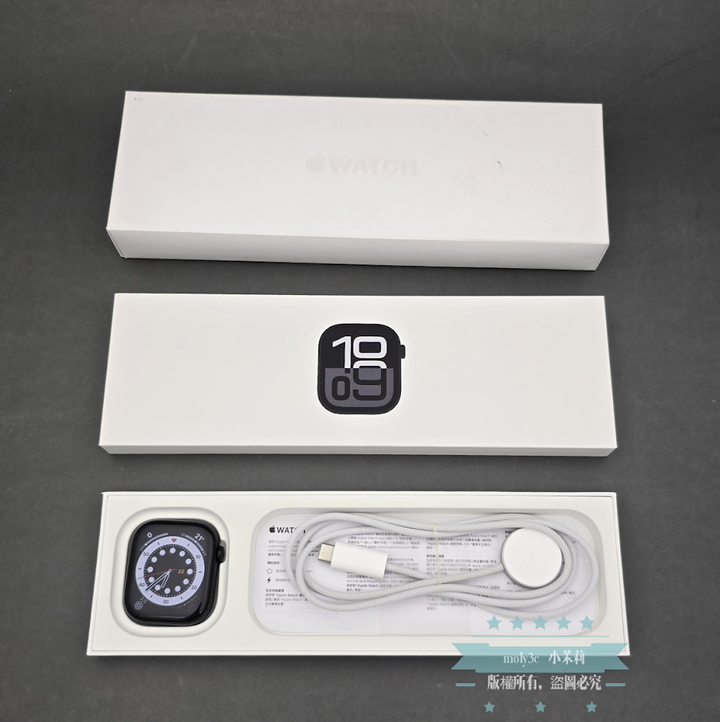 【高雄現貨】6月開通 電池100% Apple Watch S10 GPS 46mm 曜石黑鋁金屬 運動錶帶
