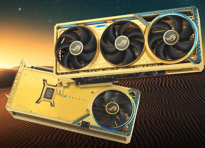 不是鑲金的 [預售]華碩 ROG Astral GeForce RTX™ 5080 Dhahab CORE OC 顯示卡