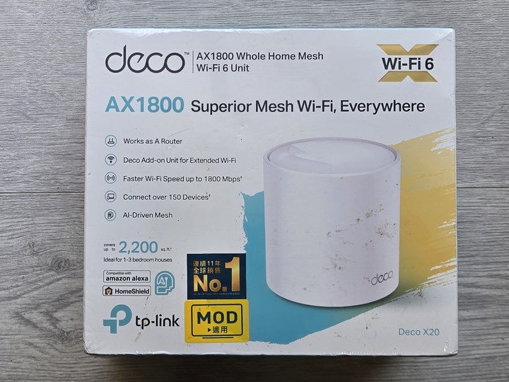 TP-Link Wi-Fi 6 AX1800 Mesh無線路由分享器一組(AI智慧漫遊/透天厝/Deco X20)