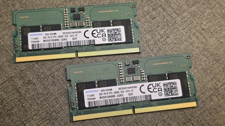 售筆電拆下之雙通道DDR5-4800 8GB*2一組