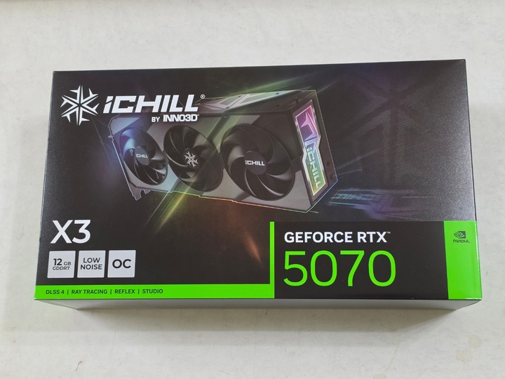 台中售全新 INNO3D RTX 5070 12GB GDDR7 iChill X3 二線帝版頂規用料