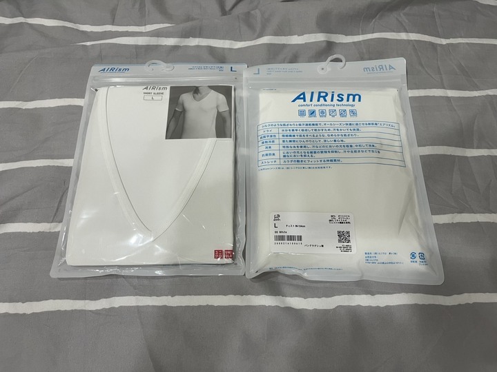 uniqlo airism V領短T L號