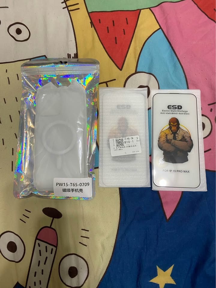 全新 iphone 15 pro max 透明氣囊磁吸殼+保護貼
