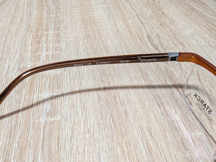 STARCK眼鏡 STARCK eyes 經典波浪型半框手工框SH9901 0018 亮棕色 全新品