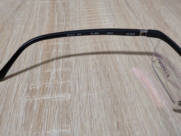 STARCK眼鏡 STARCK eyes 經典波浪型半框手工框PL0801 黑色 全新品