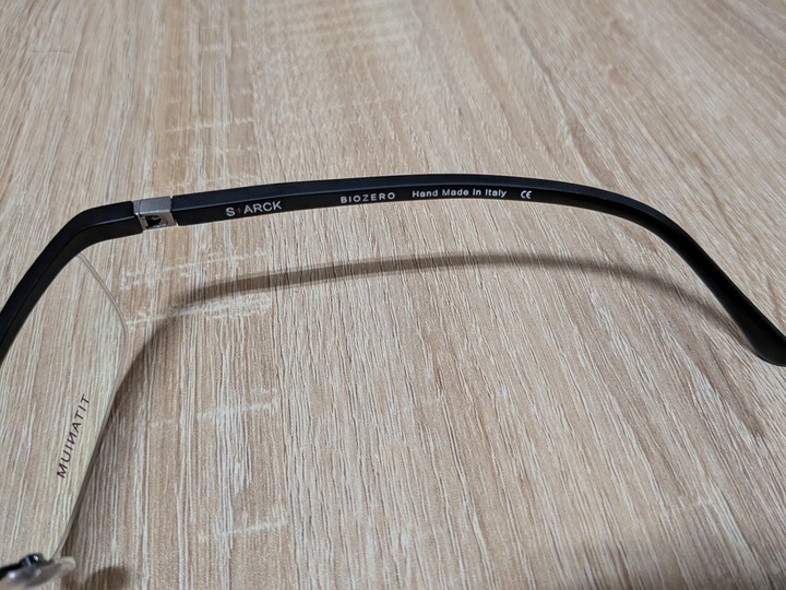 STARCK眼鏡 STARCK eyes 經典波浪型半框手工框PL0801 黑色 全新品