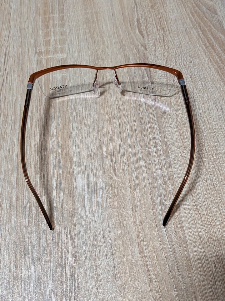 STARCK眼鏡 STARCK eyes 經典波浪型半框手工框SH9901 0018 亮棕色 全新品