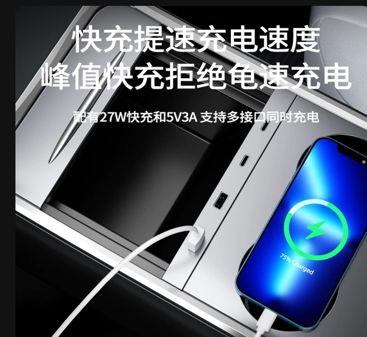 MODEL3/Y 手套箱USB擴充槽 （適用2021~2023舊款特斯拉）