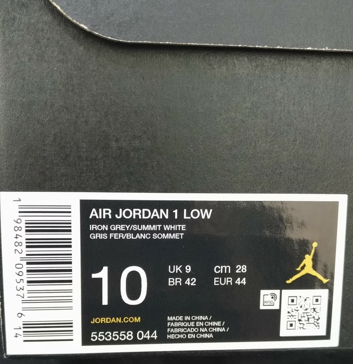 NIKE 耐吉 28cm Air Jordan 1 Low 男鞋 深灰 AJ1 低筒 一代 553558-044
