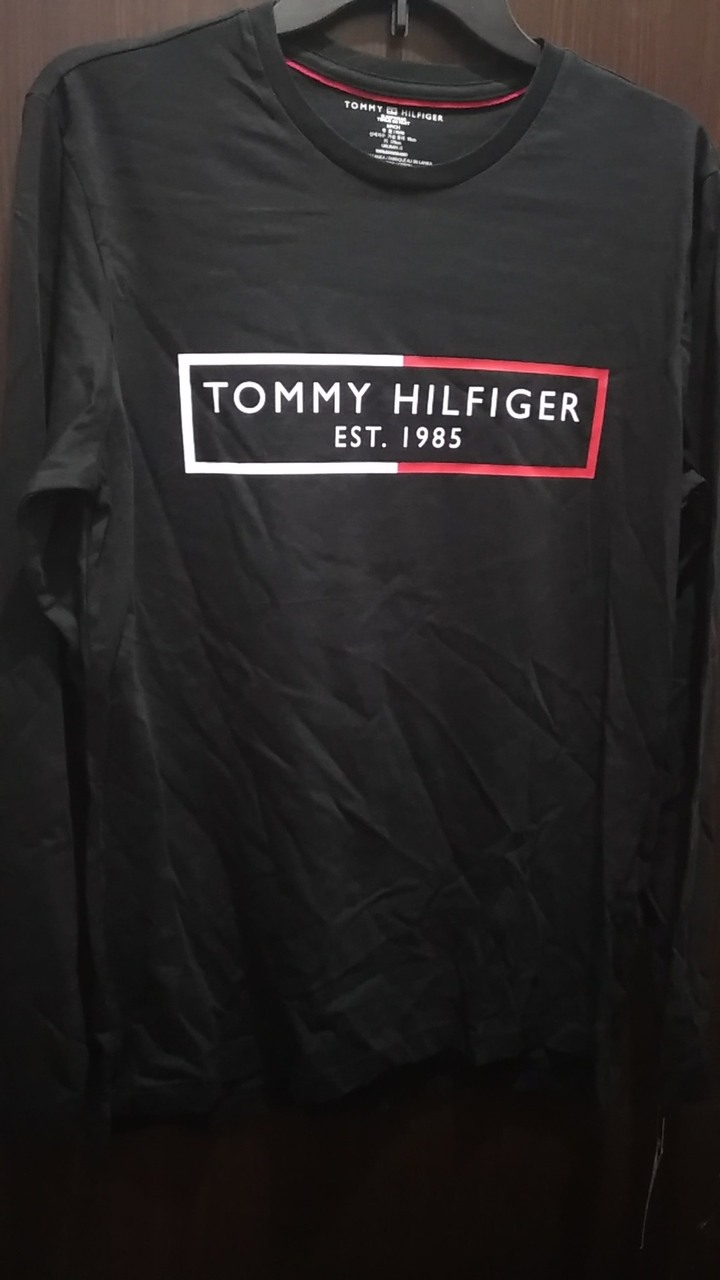 Tommy 方框 1985 薄長T 黑S