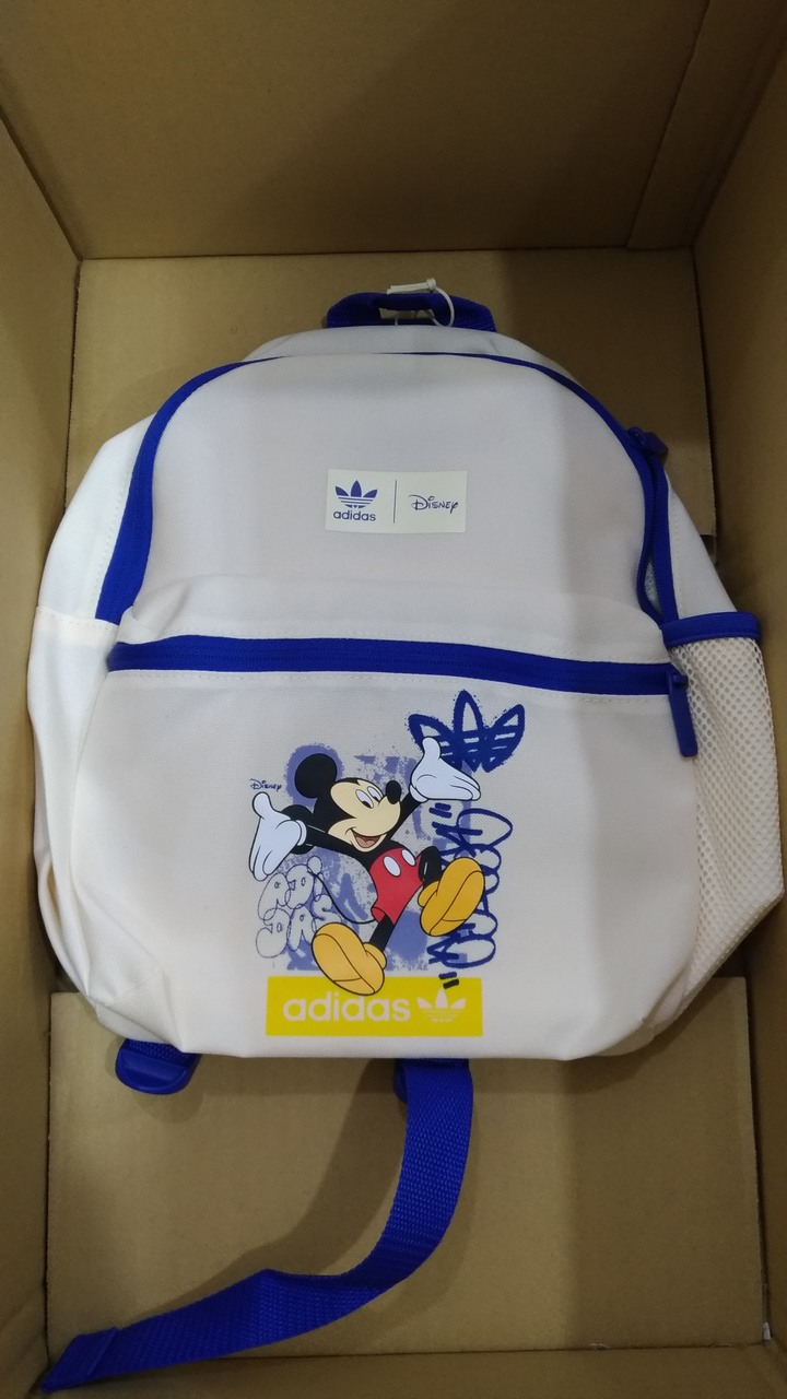 Adidas 愛迪達 迪士尼聯名限定款米奇後背包 米白藍 小後背包 IY6687
