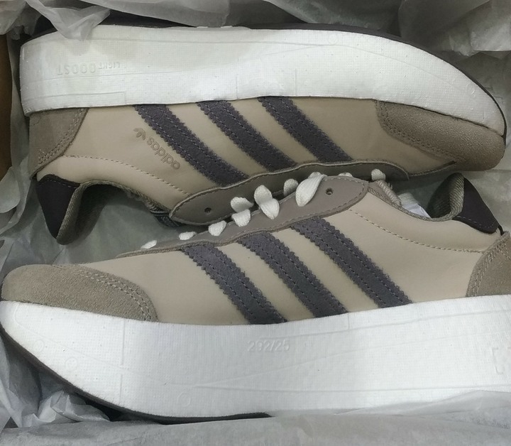 Adidas 愛迪達 City RNR 24cm 女鞋 棕 麂皮 復古 休閒厚底 運動鞋 JR8011