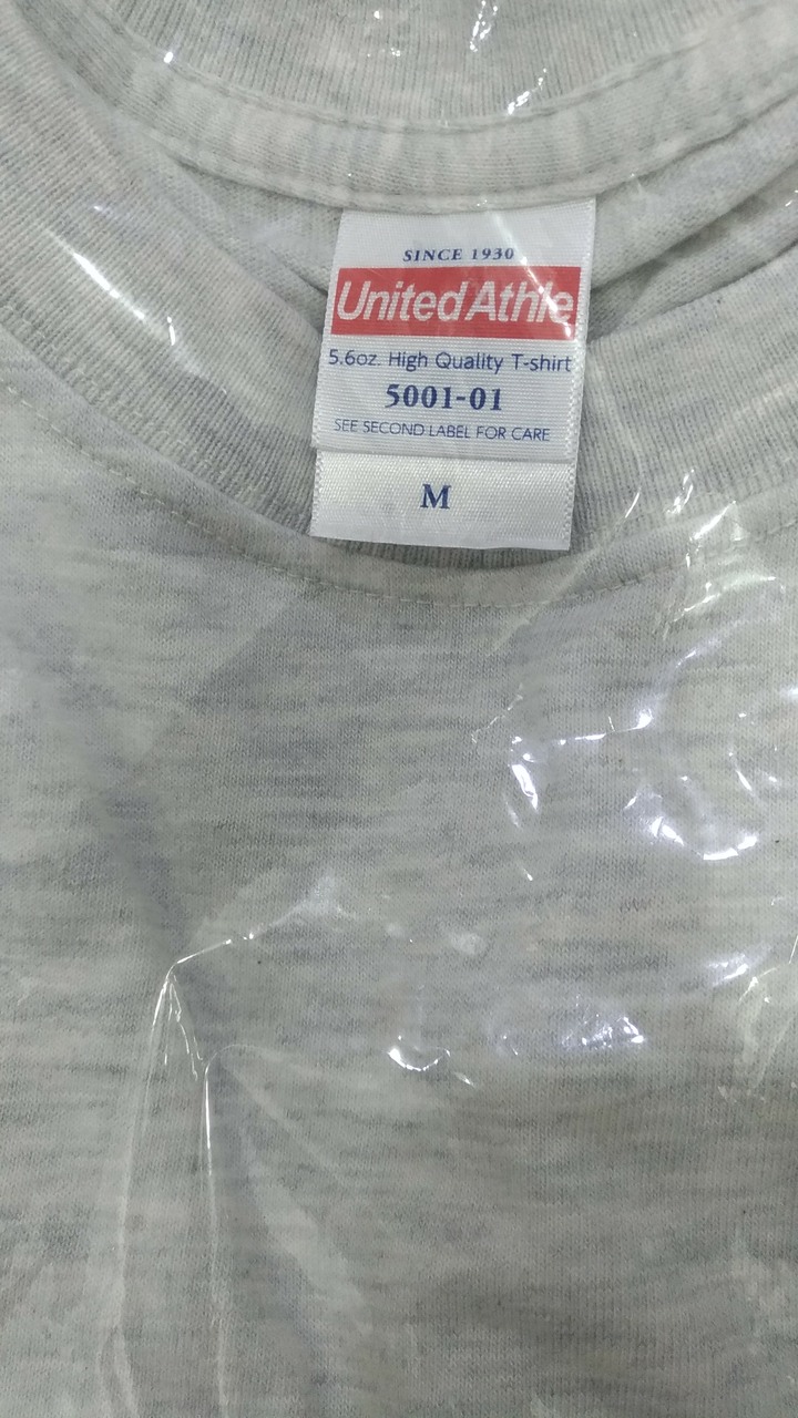 日本 UA United Athle 淺灰 5001-01 5.6oz 柔棉 M號 素面 短袖 T恤