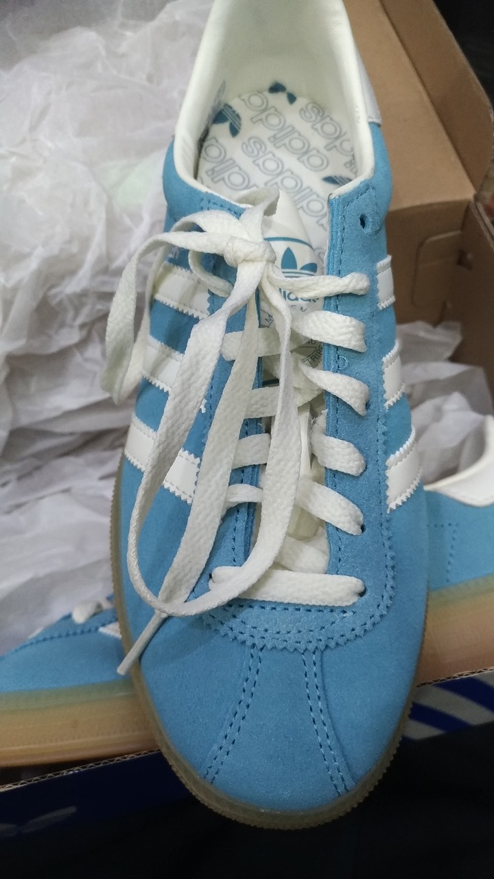Adidas 愛迪達 Muenchen W 23.5cm 女鞋 藍 白 膠底 復古 休閒 JS3991