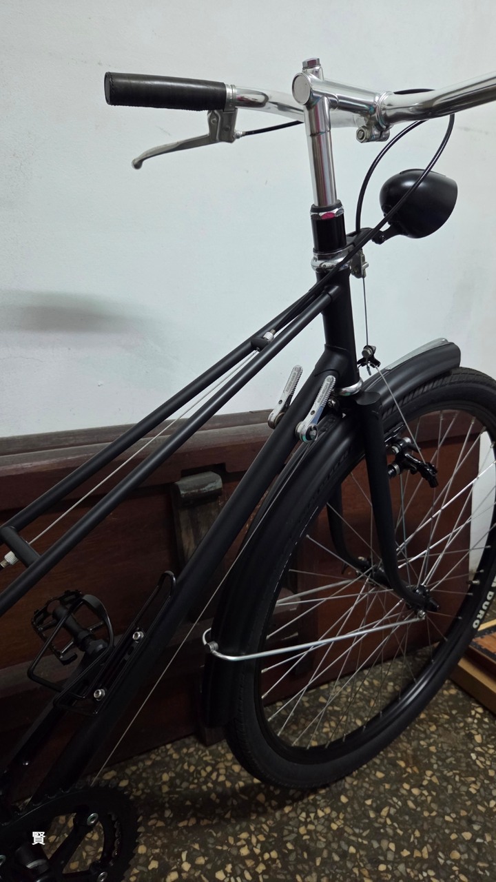 稀少的鋼管復古自行車（消光黑）