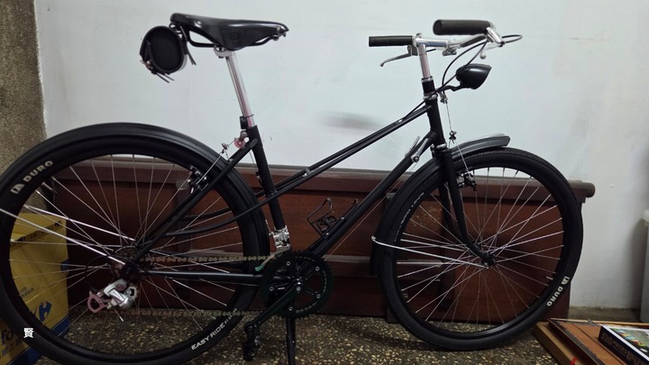 稀少的鋼管復古自行車（消光黑）