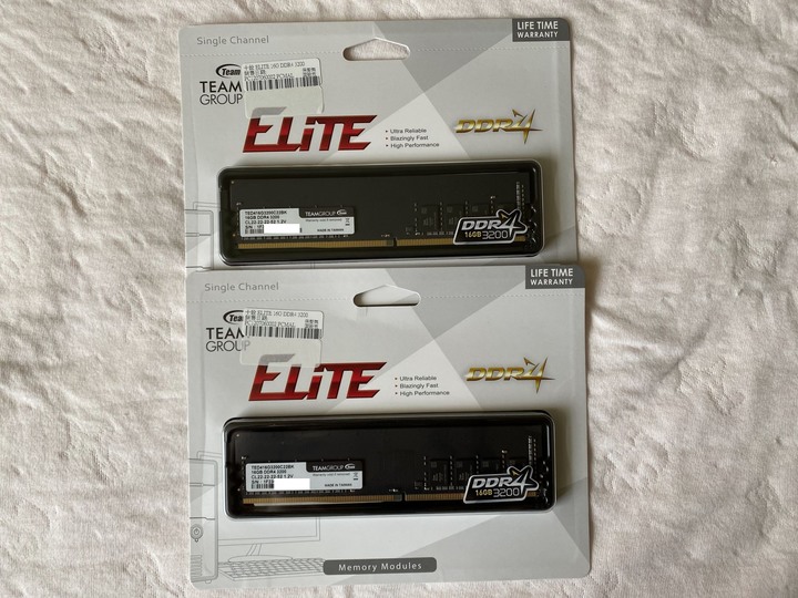 全新未拆 Team 十銓 ELITE 32G（16Gx2） DDR4 3200 桌上型記憶體
