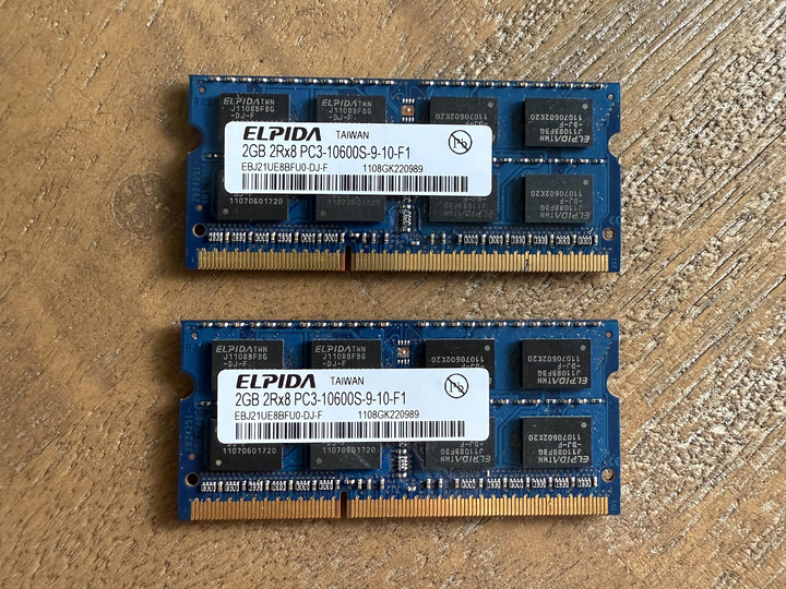 ELPIDA 爾必達 Mac 原裝 2GB 筆電記憶體 x2