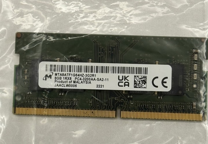 賣 【Micron 美光】Crucial DDR4 3200 8GB 筆記型記憶體 MTA8ATF1G64HZ-3G2R1