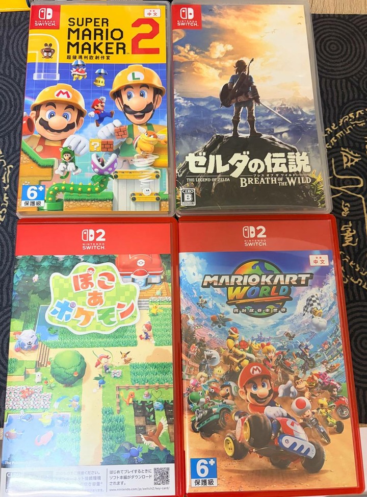 任天堂 Switch2 含寶可夢百變怪、馬俐歐賽車世界、薩爾達曠野之息、馬利歐創作家2、易速馬S10手把、全套漆彈底座手把主機保護殼、攜行包保貼 NS2