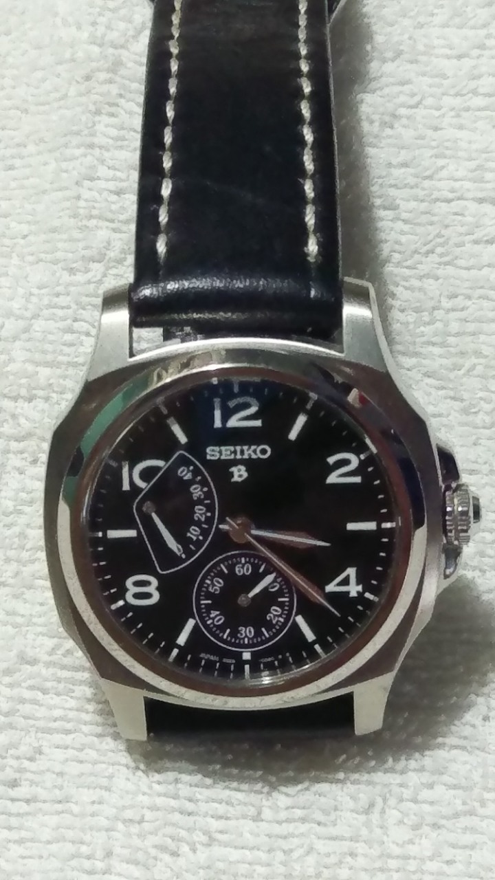 <已售出> 自售 日本錶SEIKO BRIGHTZ 經典白鈦錶殼.黑搪錶面