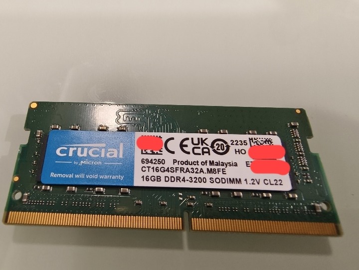 出售crucial 美光 ddr4 3200 16gb 筆 電 記憶 體 ct16g4sfra32a