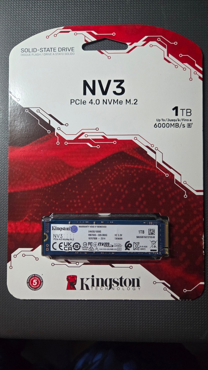Kingston 金士頓 NV3 1TB M.2 2280 NVMe SSD 固態硬碟