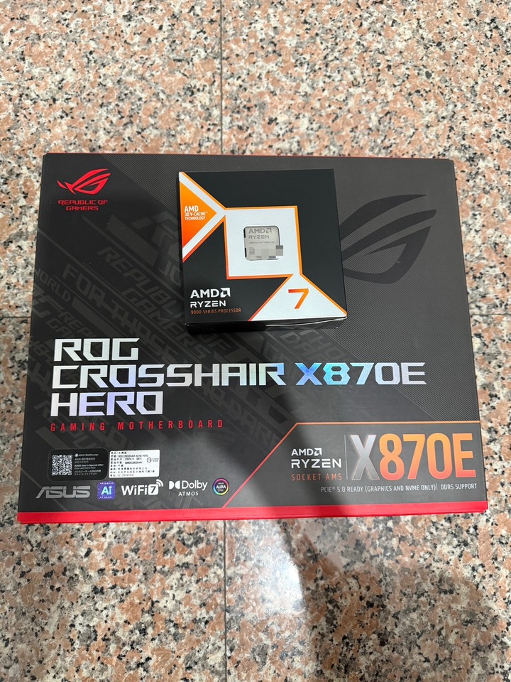 AMD 9850X3D + ASUS X870E HERO 主機板