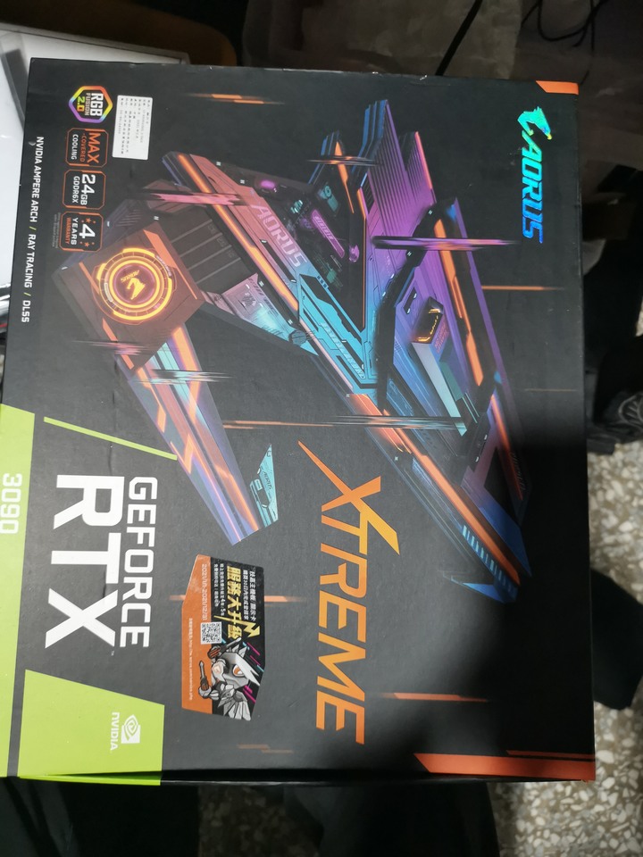 收gigabyte 3090 aorus xtreme，1年礦卡內或2手