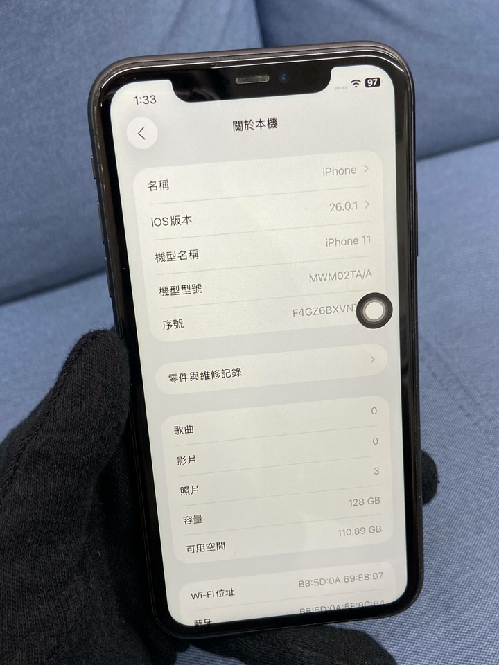 電池68% Apple IPhone 11 128G蘋果手機 6.1吋雙鏡頭手機 iPhone11 黑色