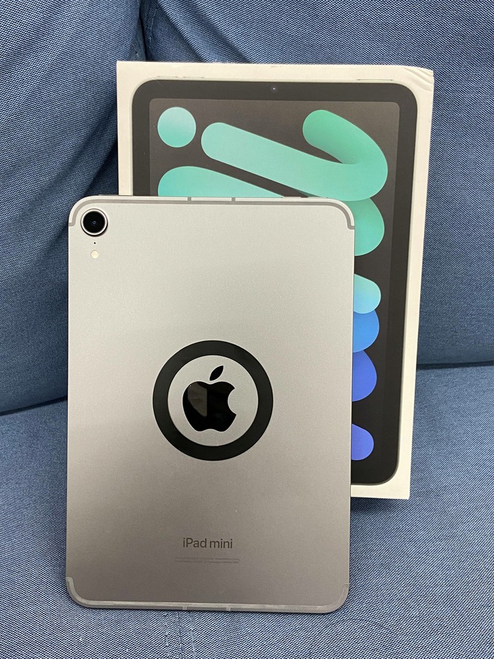 原廠保固內Apple IPad Mini 7 插卡版128G Mini7蘋果平板 二手黑灰色 5G MWX1V