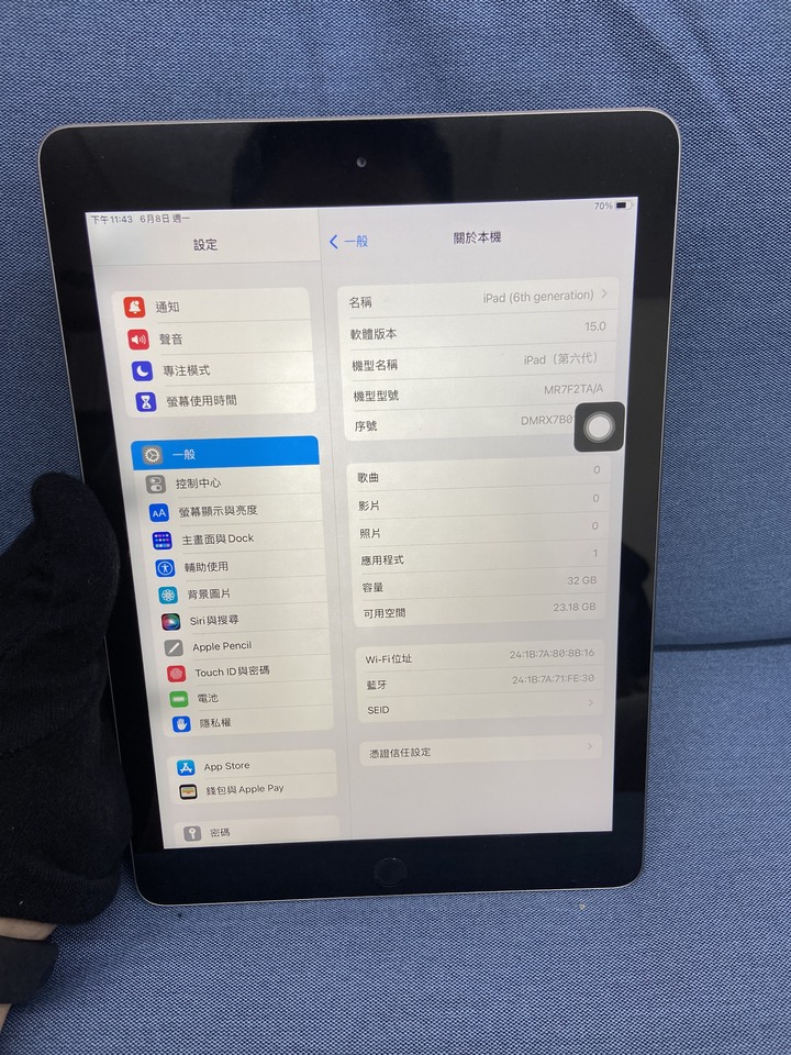 Apple IPad 6 32G iPad6 二手蘋果平板 9.7吋 WIFI版 黑灰色