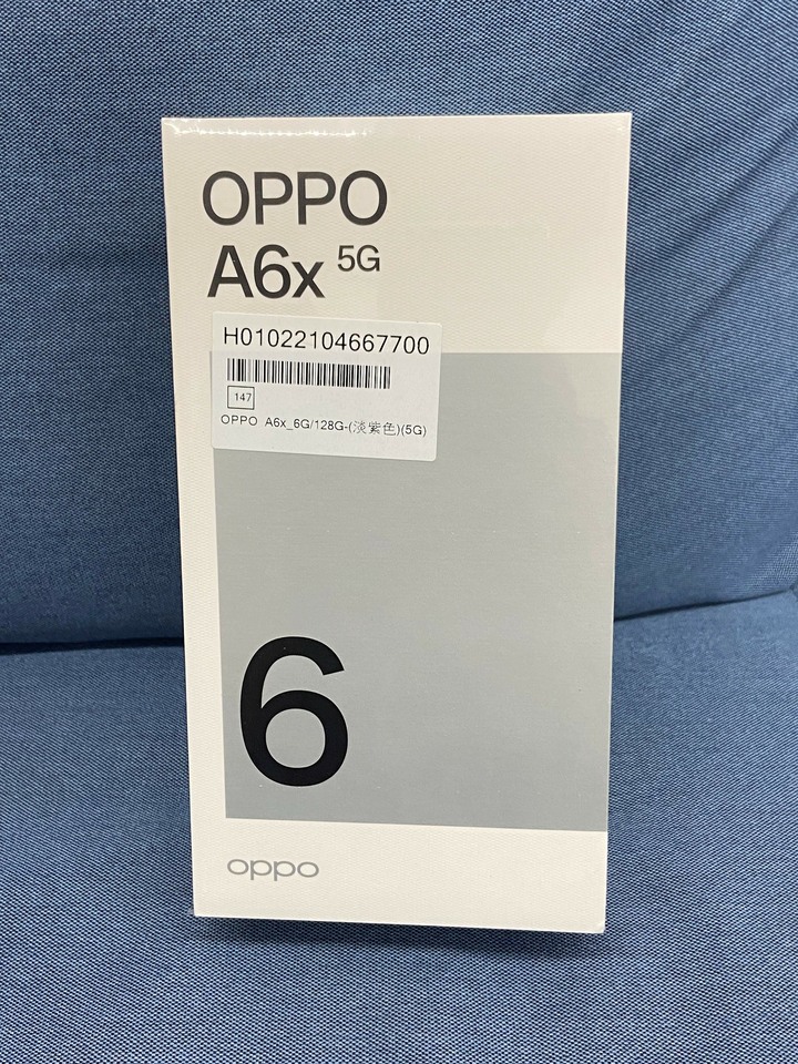 全新未拆 OPPO A6x 6G+128G 5G手機 淡紫色 保固一年
