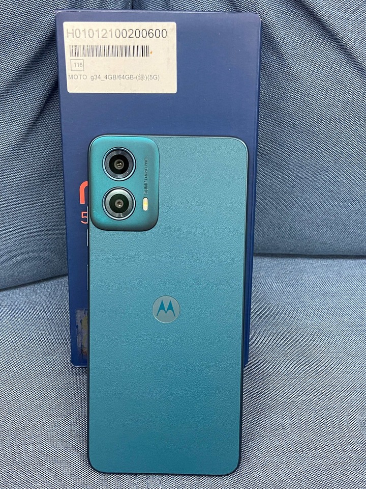 摩托羅拉 Motorola G34 4G+64G 5G手機 孔雀綠 Esim