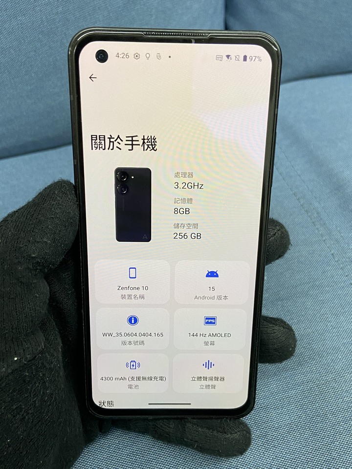 ASUS Zenfone 10 8G+256G 二手華碩5G旗艦手機 黑色 Zenfone10
