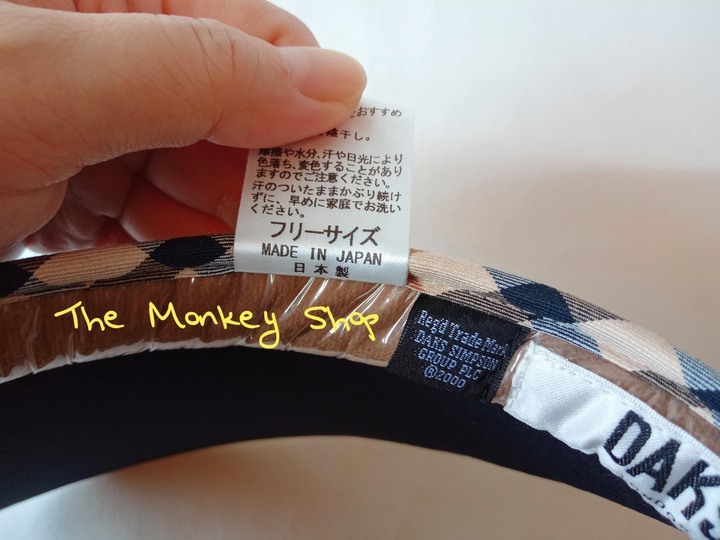日本製 日本帶回  抗UV 全新正品 DAKS 深藍色拼接經典米色格紋遮陽帽 帽子