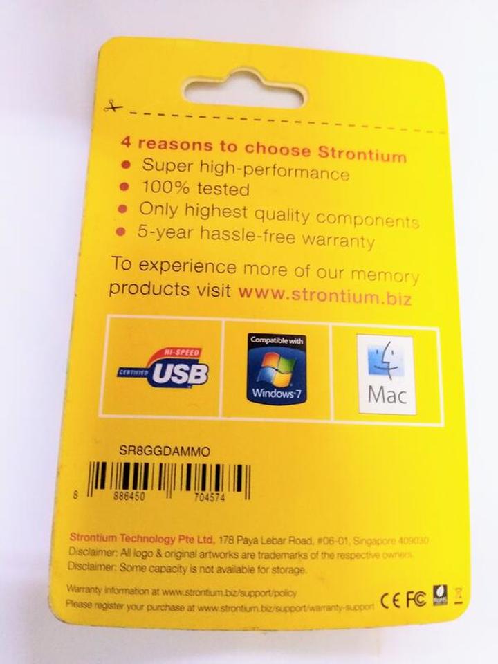 (New) 力鍶 Strontium AMMO Flash Drive USB 8 GB 時尚精品碟 (子彈金)