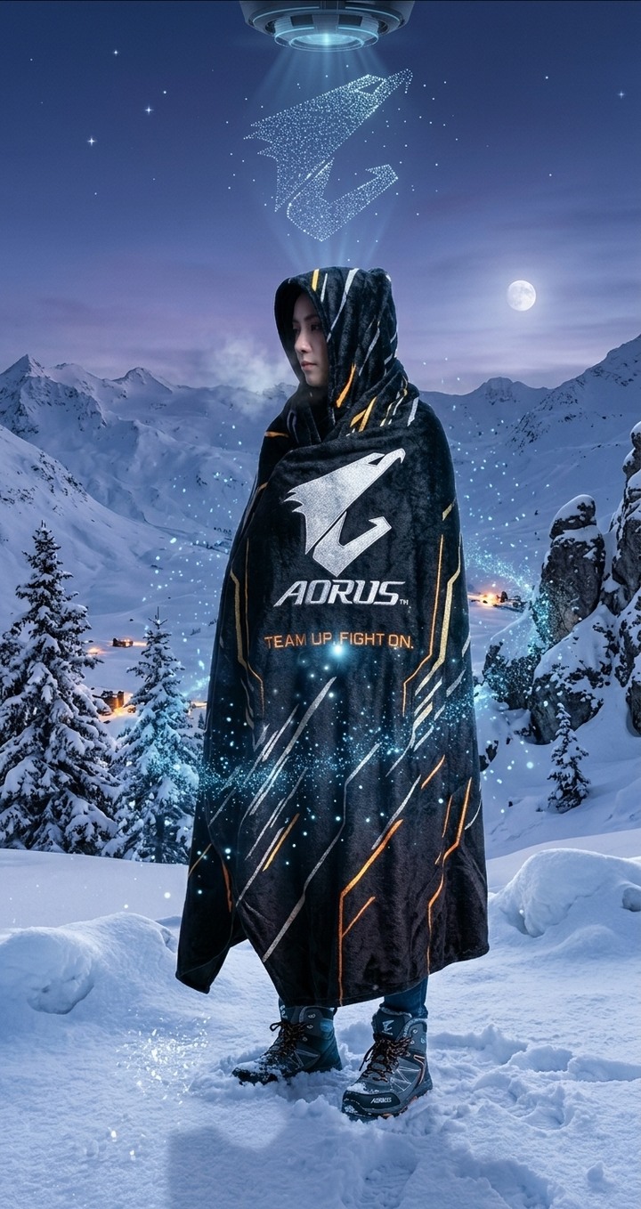 AORUS 炫黑電競披毯 130cm x 130cm (100% 聚酯纖維)