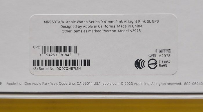 粉紅色~公司貨盒裝完整~ Apple Watch Series 9 GPS 41mm~ 使用正常~實機照~外觀不錯~