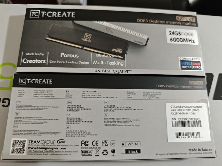 十銓 T-CREATE EXPERT 24GB D5-6000/CL28 白 24*2